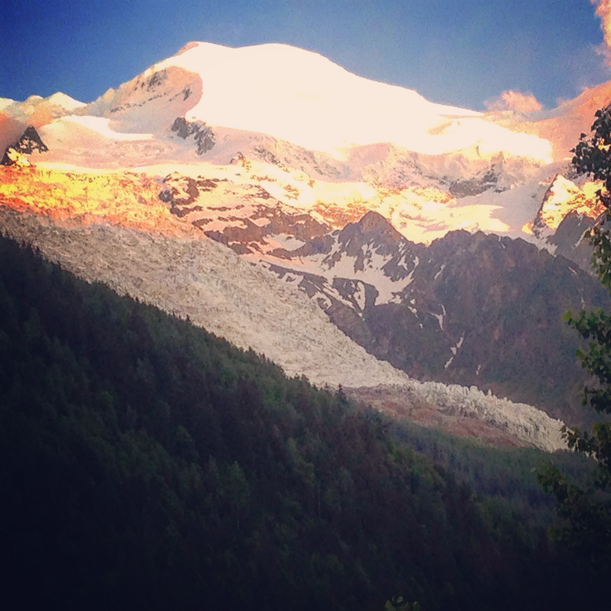 Mont Blanc with alpenglow